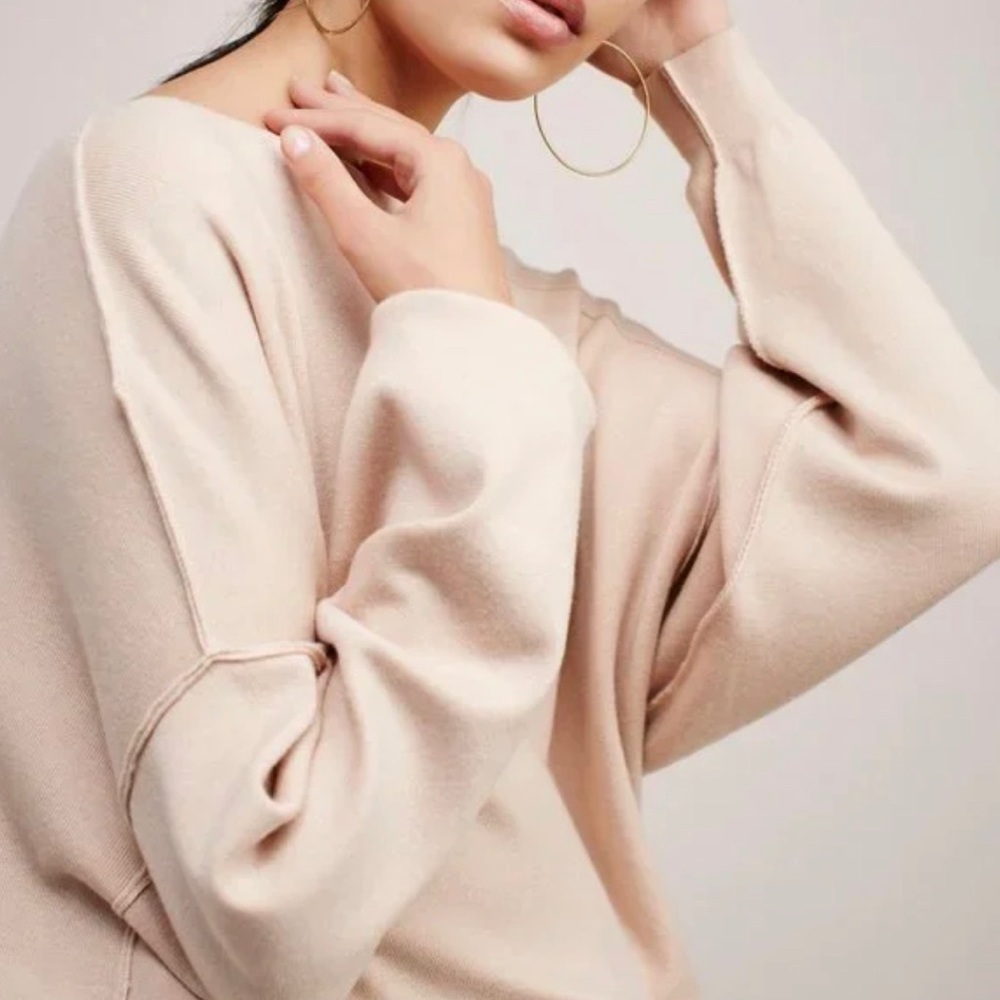 FREE PEOPLE Asymmetrical Neck Dolman Long Sleeve Sweater - Picture 2 of 7